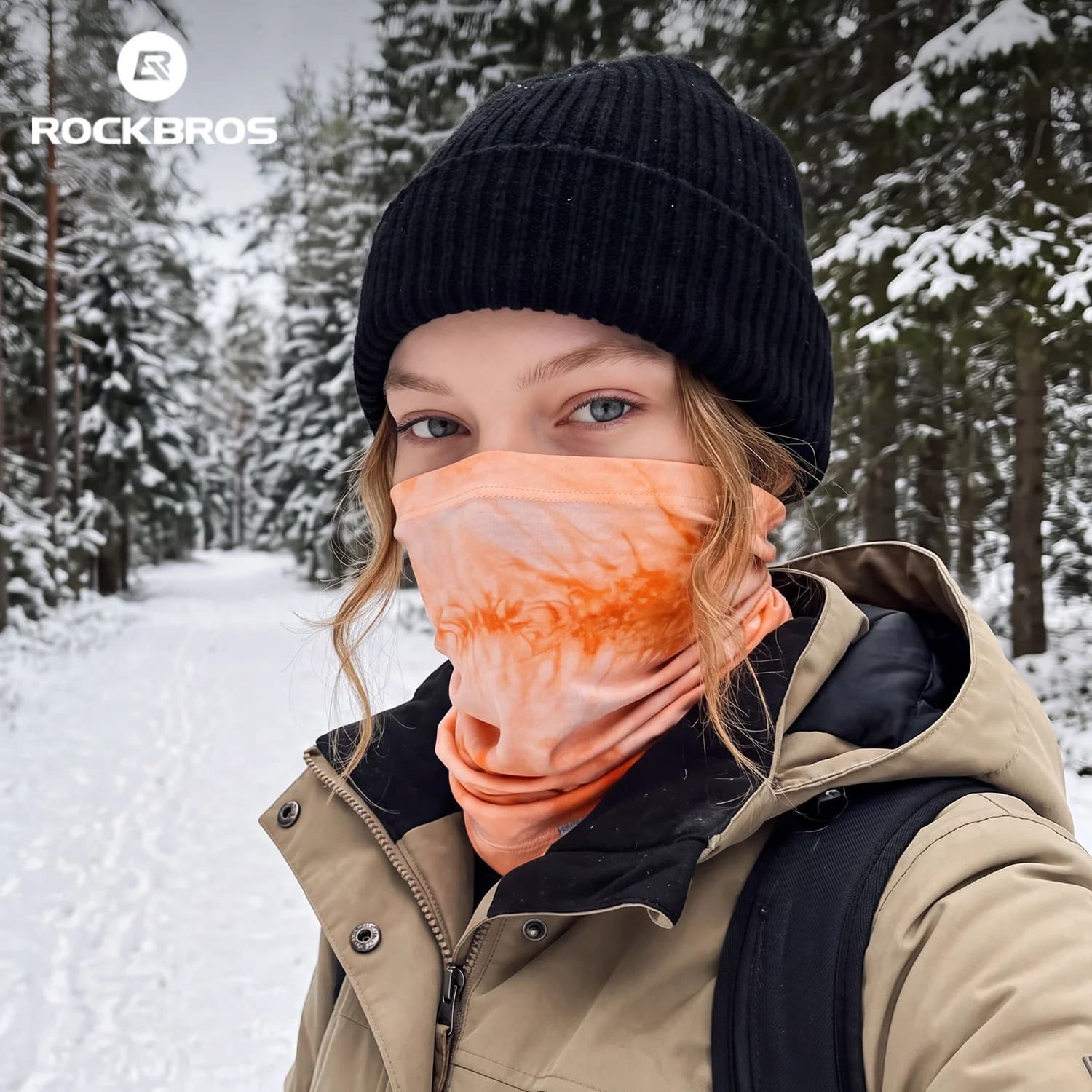 Žieminė vėjo nepraleidžianti termowažienė veido kaukė iš Tencel vilnos