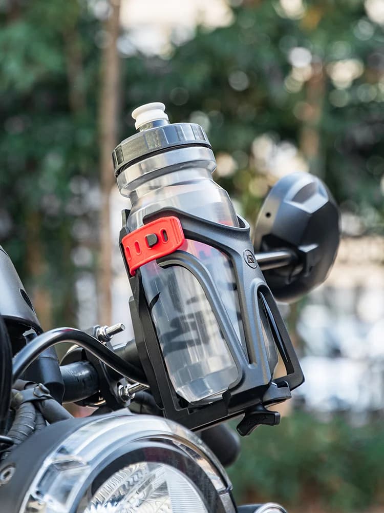 Reguliuojamas 360° sukimosi motociklo buteliuko laikiklis